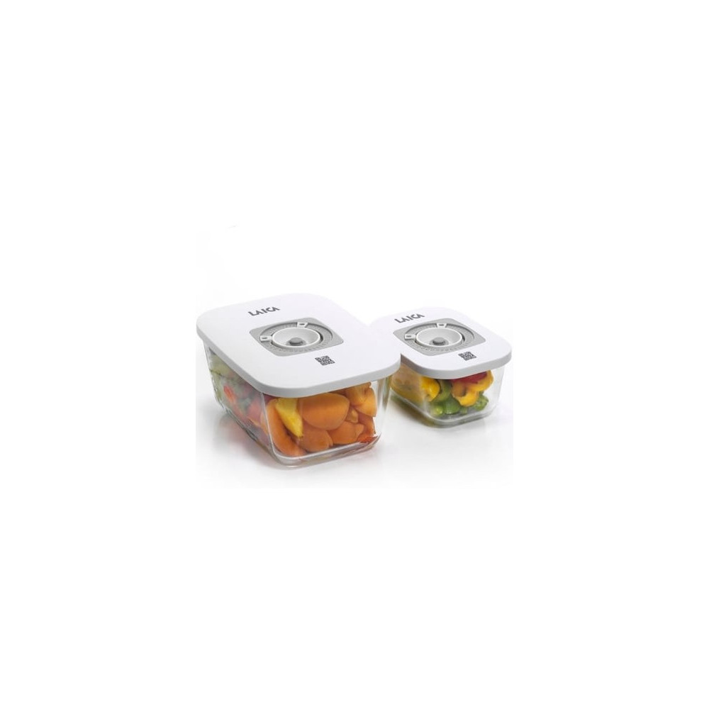 Pack de 2 Recipientes de Cristal Laica VT33060/ con Función al Vacío/ Capacidad 0.5 - 1.5L
