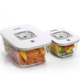 Pack de 2 Recipientes de Cristal Laica VT33060/ con Función al Vacío/ Capacidad 0.5 - 1.5L