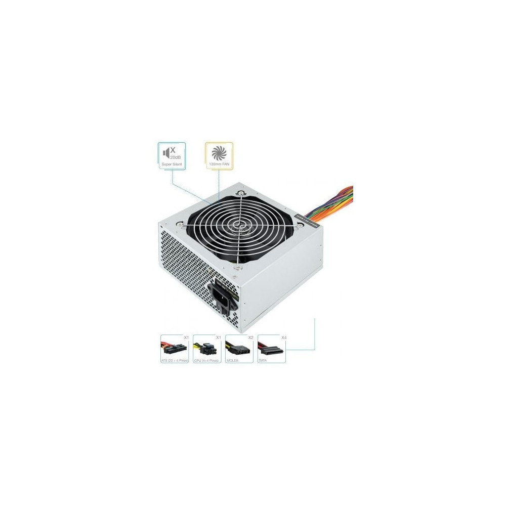 Fuente de Alimentación TooQ TQEP-500SSE/ 500W/ Ventilador 12cm