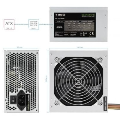 Fuente de Alimentación TooQ TQEP-500SSE/ 500W/ Ventilador 12cm