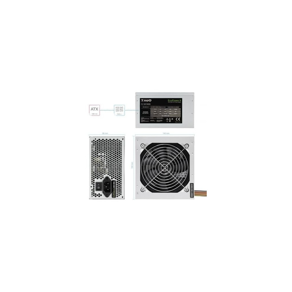 Fuente de Alimentación TooQ TQEP-500SSE/ 500W/ Ventilador 12cm