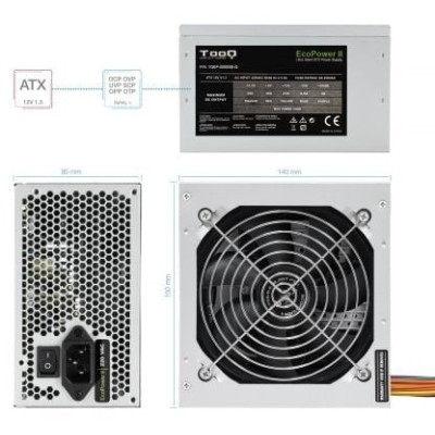 Fuente de Alimentación TooQ TQEP-500SSE-O OEM/ 500W/ Ventilador 12cm