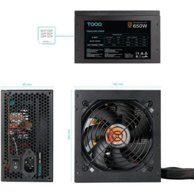 Fuente de Alimentación TooQ TQHELIOS-650SP/ 650W/ Ventilador 12cm/ 80 Plus Bronze
