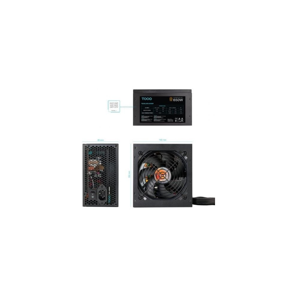 Fuente de Alimentación TooQ TQHELIOS-650SP/ 650W/ Ventilador 12cm/ 80 Plus Bronze