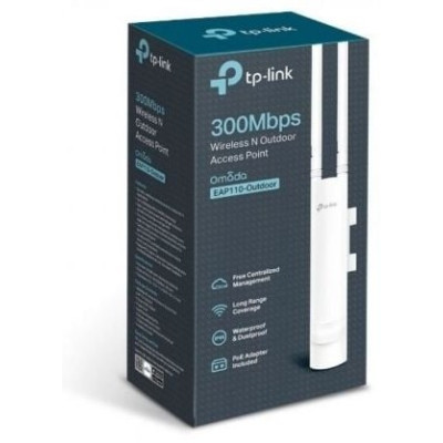 Punto de Acceso Inalámbrico TP-Link Omada EAP110-Outdoor PoE 300Mbps/ 2.4GHz/ Antenas de 5dBi/ WiFi 802.11n/b/g