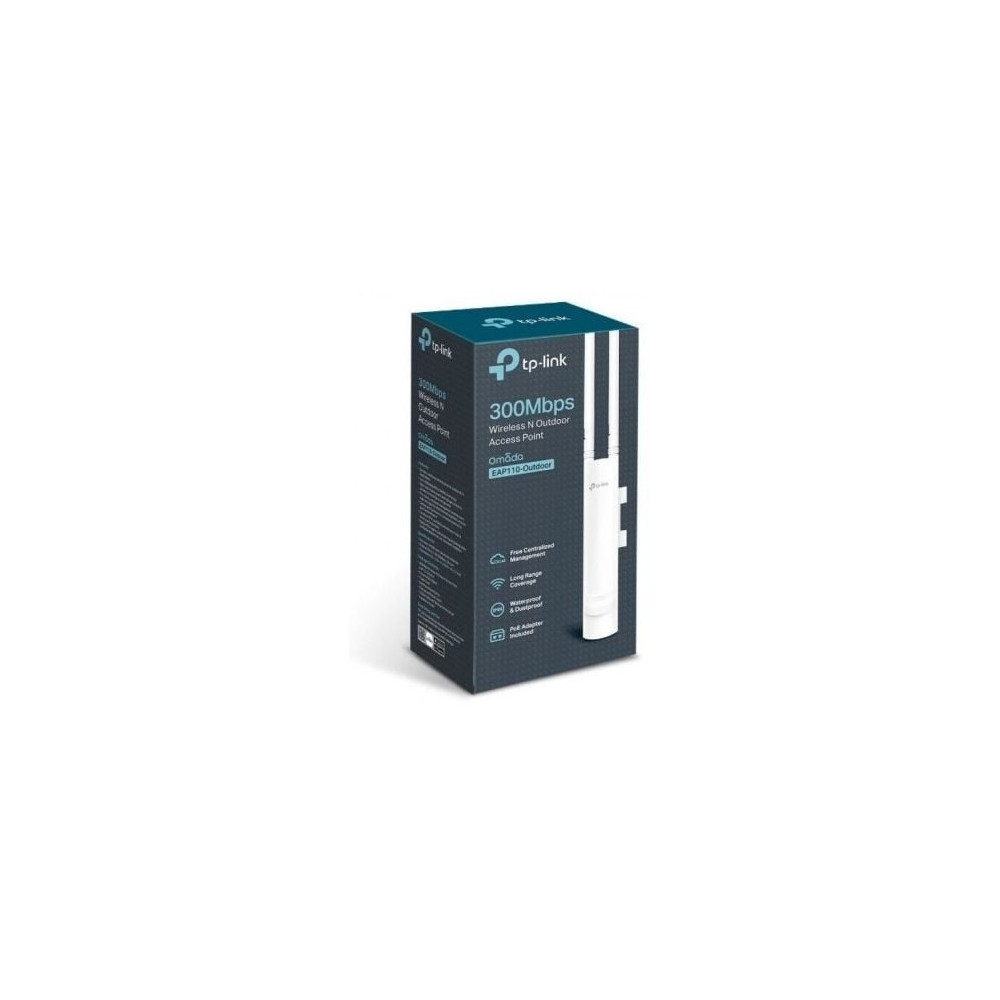 Punto de Acceso Inalámbrico TP-Link Omada EAP110-Outdoor PoE 300Mbps/ 2.4GHz/ Antenas de 5dBi/ WiFi 802.11n/b/g