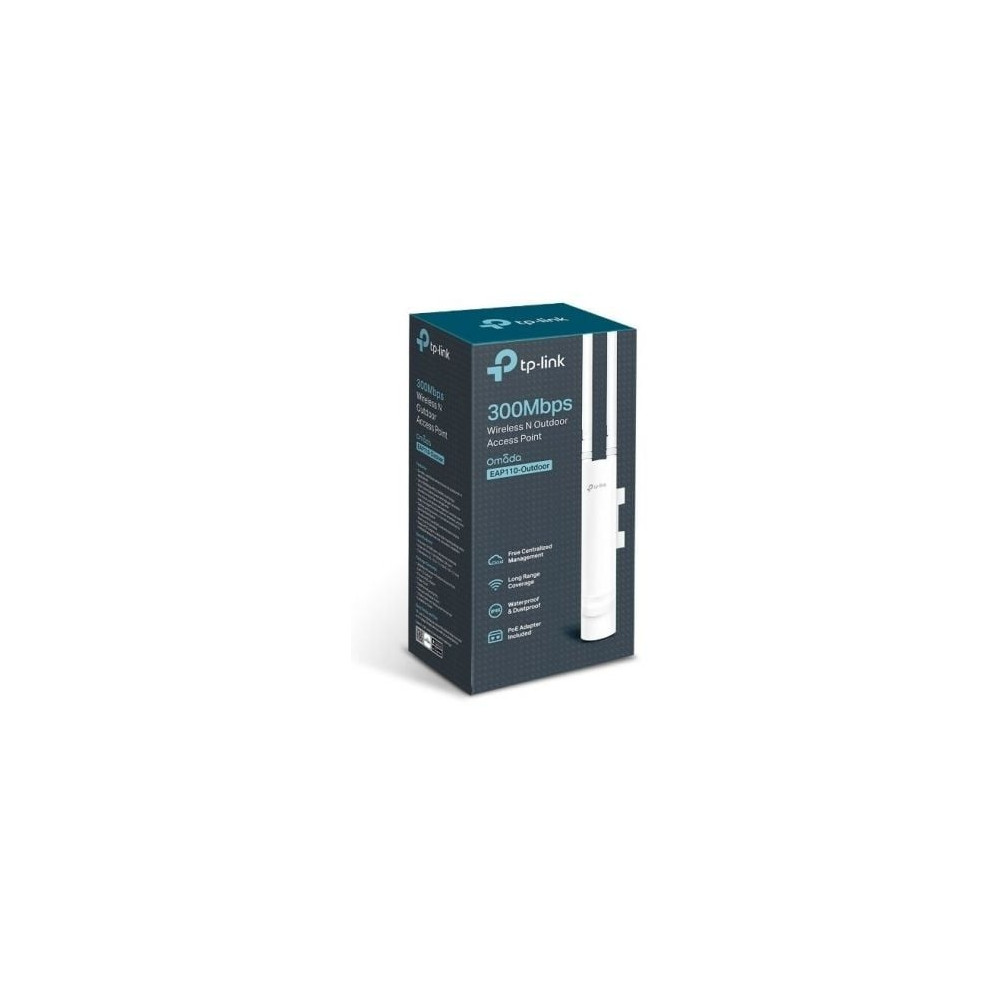 Punto de Acceso Inalámbrico TP-Link Omada EAP110-Outdoor PoE 300Mbps/ 2.4GHz/ Antenas de 5dBi/ WiFi 802.11n/b/g