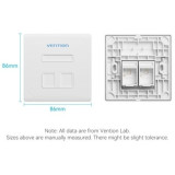 Placa de Pared Keystock Vention IFEW0/ 2 Puertos RJ45