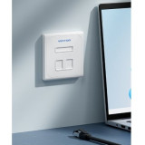Placa de Pared Keystock Vention IFEW0/ 2 Puertos RJ45
