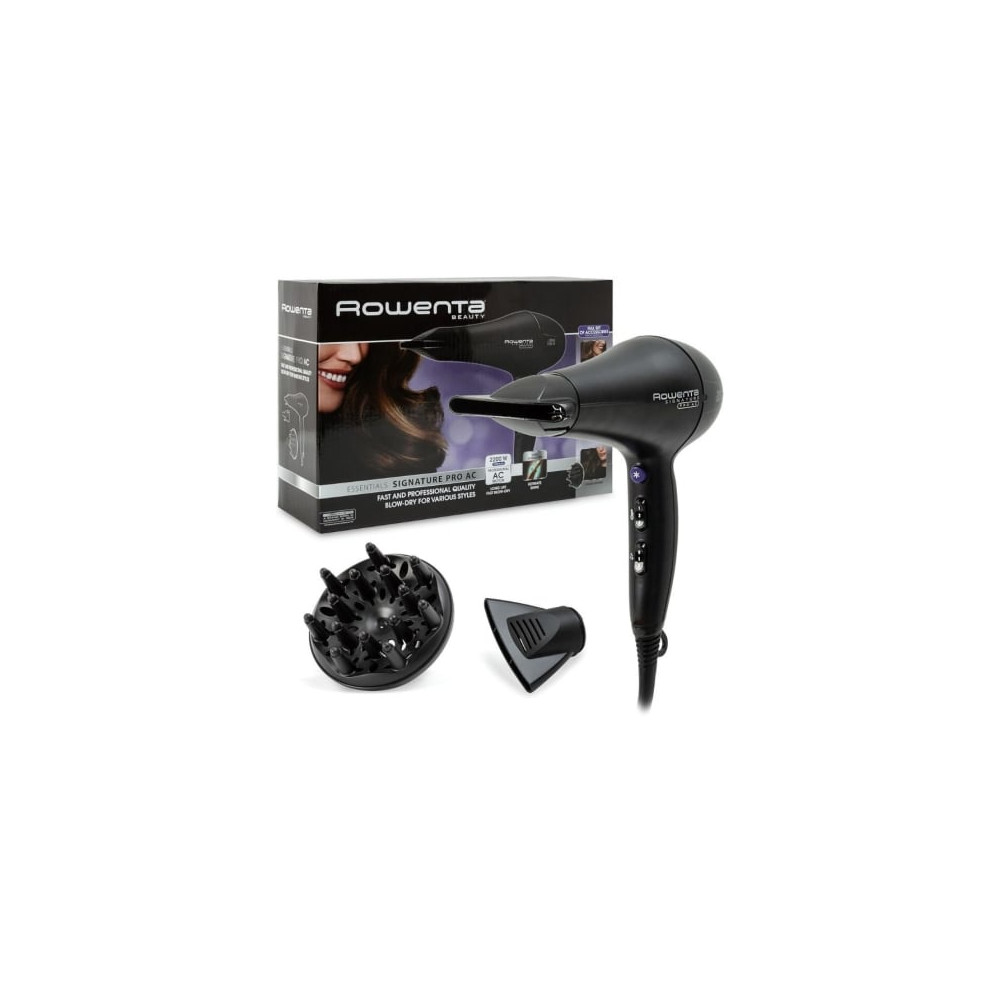 Secador Rowenta Signature Pro AC CV7840/ 2200W/ Iónico/ Negro