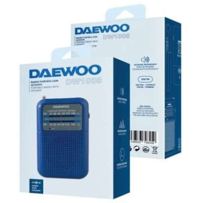 Radio Portátil Daewoo DW1008/ a Pilas/ Azul