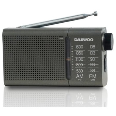 Radio Portátil Daewoo DW1035/ a Pilas/ Gris Oscuro