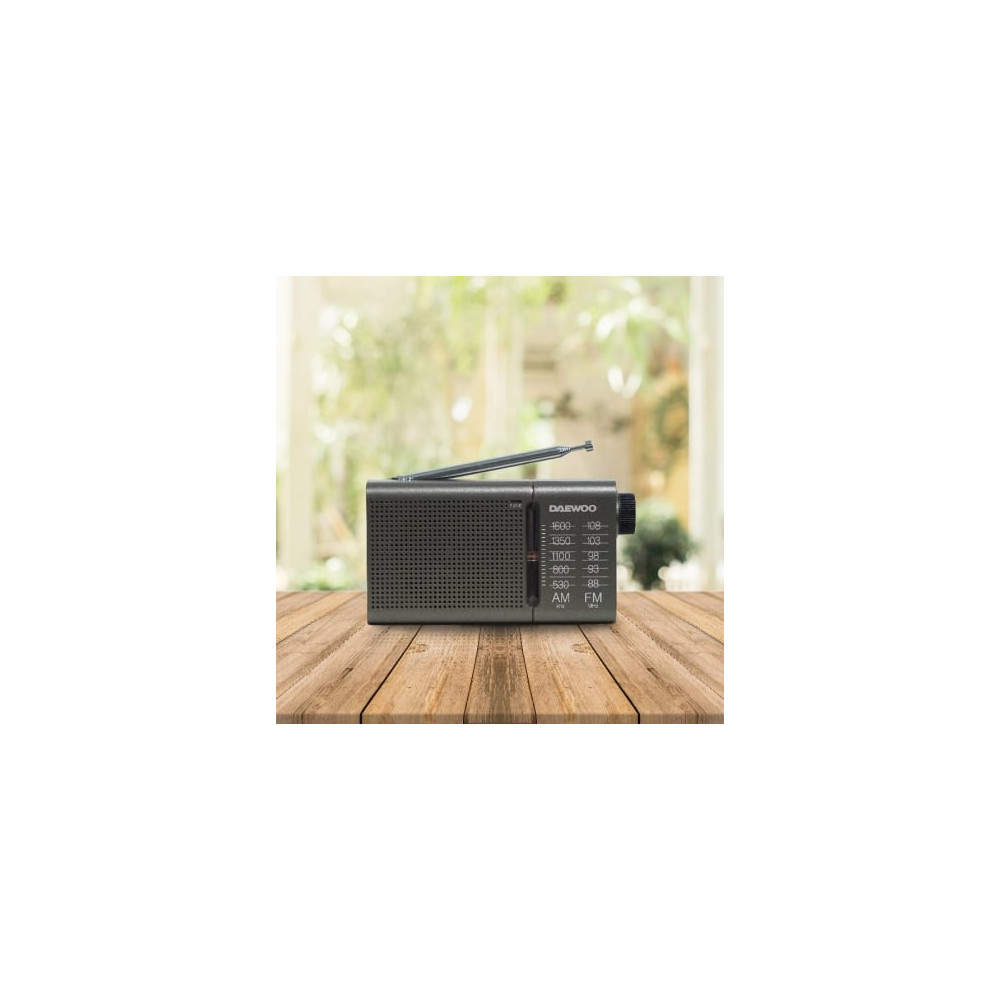 Radio Portátil Daewoo DW1035/ a Pilas/ Gris Oscuro