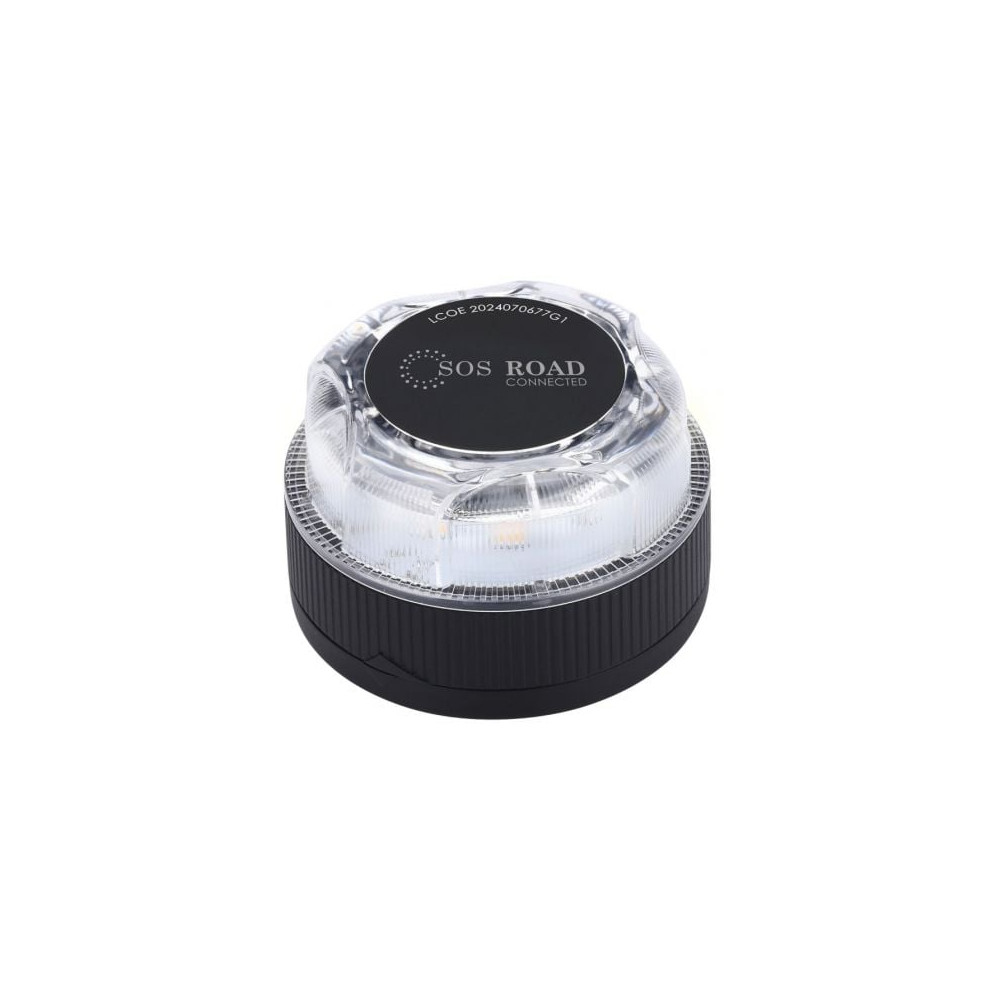 Luz baliza de emergencia para coche SOS Road Connected EL2024 V16/ Homologada/ Base Imantada/ Geolocalizable/ Funciona a Pilas