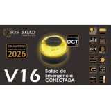 Luz baliza de emergencia para coche SOS Road Connected EL2024 V16/ Homologada/ Base Imantada/ Geolocalizable/ Funciona a Pilas