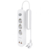 Regleta con Interruptor Aisens ASPS-2A2C10-W/ 3 Tomas de Corriente/ 2 USB - 2 USB Tipo-C/ Cable 1.4m/ Blanco