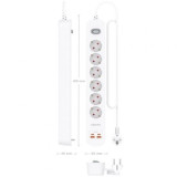 Regleta con Interruptor Aisens ASPS-2A2C16-W/ 6 Tomas de Corriente/ 2 USB - 2 USB Tipo-C/ Cable 1.4m/ Blanco