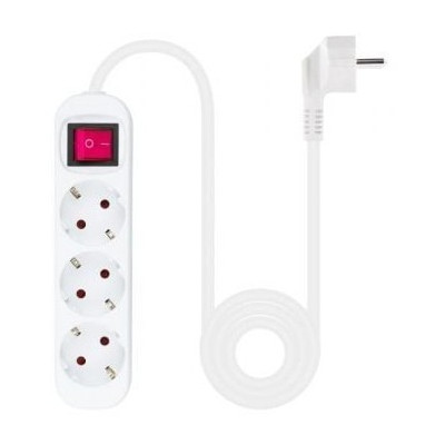Regleta con Interruptor Nanocable 10.38.0003/ 3 Tomas de Corriente/ Cable 1.4m/ Blanca