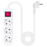 Regleta con Interruptor Nanocable 10.38.0003/ 3 Tomas de Corriente/ Cable 1.4m/ Blanca