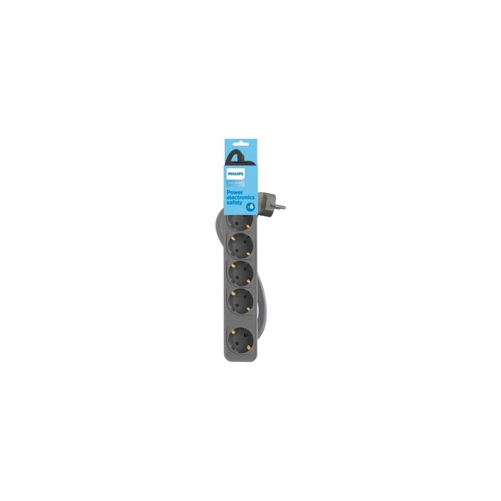 Regleta con Interruptor Philips CHP2154G/12 5 Tomas de corriente/ Cable 1.5m/ Gris