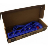 Regleta con Interruptor Phasak BN 0825/ 5 Tomas de Corriente/ Cable 1.8m/ Azul
