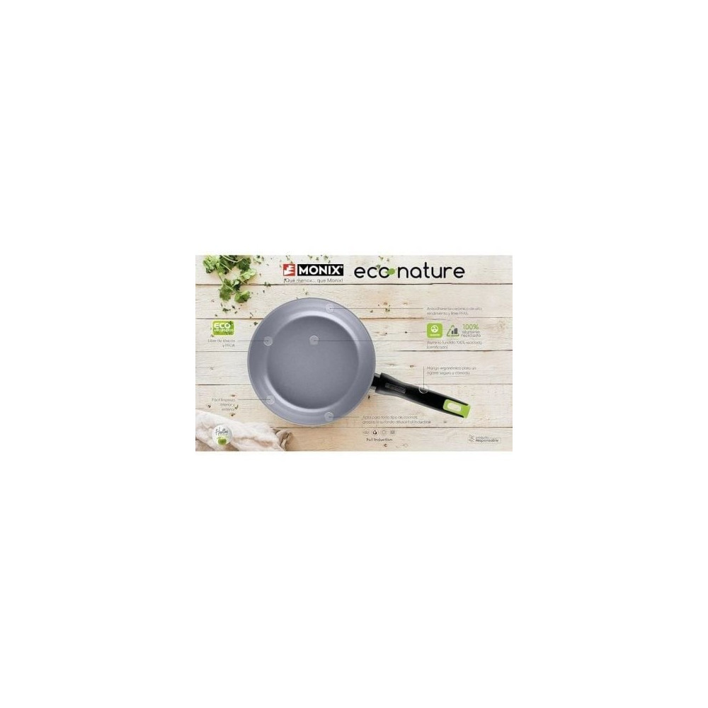 Sartén Monix Eco Nature M261218/ Ø18cm/ Aluminio forjado/ Apta para Inducción