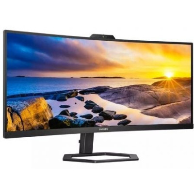Monitor Profesional Ultrapanorámico Curvo Philips 34E1C5600HE 34'/ WQHD/ Webcam/ Multimedia/ Regulable en altura/ Negro