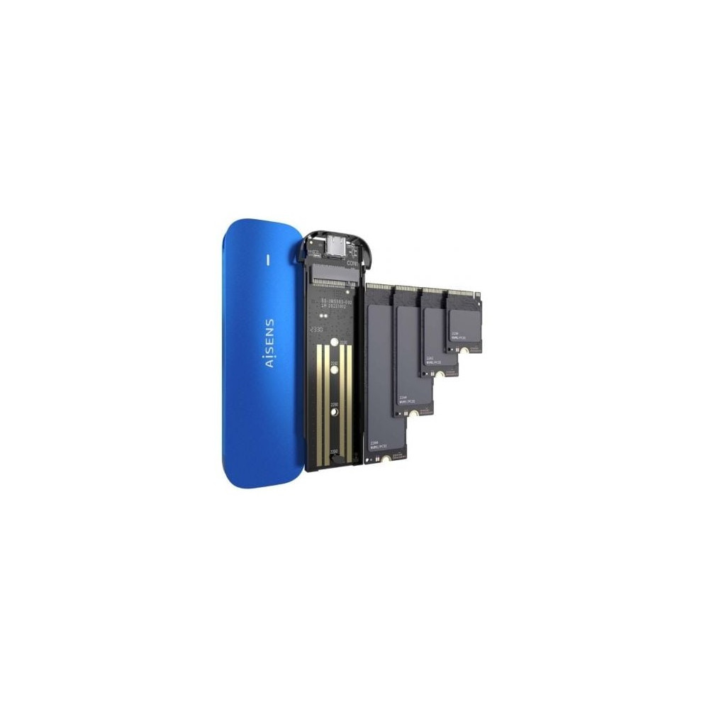 Caja Externa para Disco SSD M.2 NVMe Aisens ASM2-026BLU/ USB 3.2/ Sin tornillos
