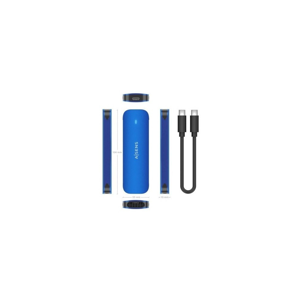 Caja Externa para Disco SSD M.2 NVMe Aisens ASM2-026BLU/ USB 3.2/ Sin tornillos