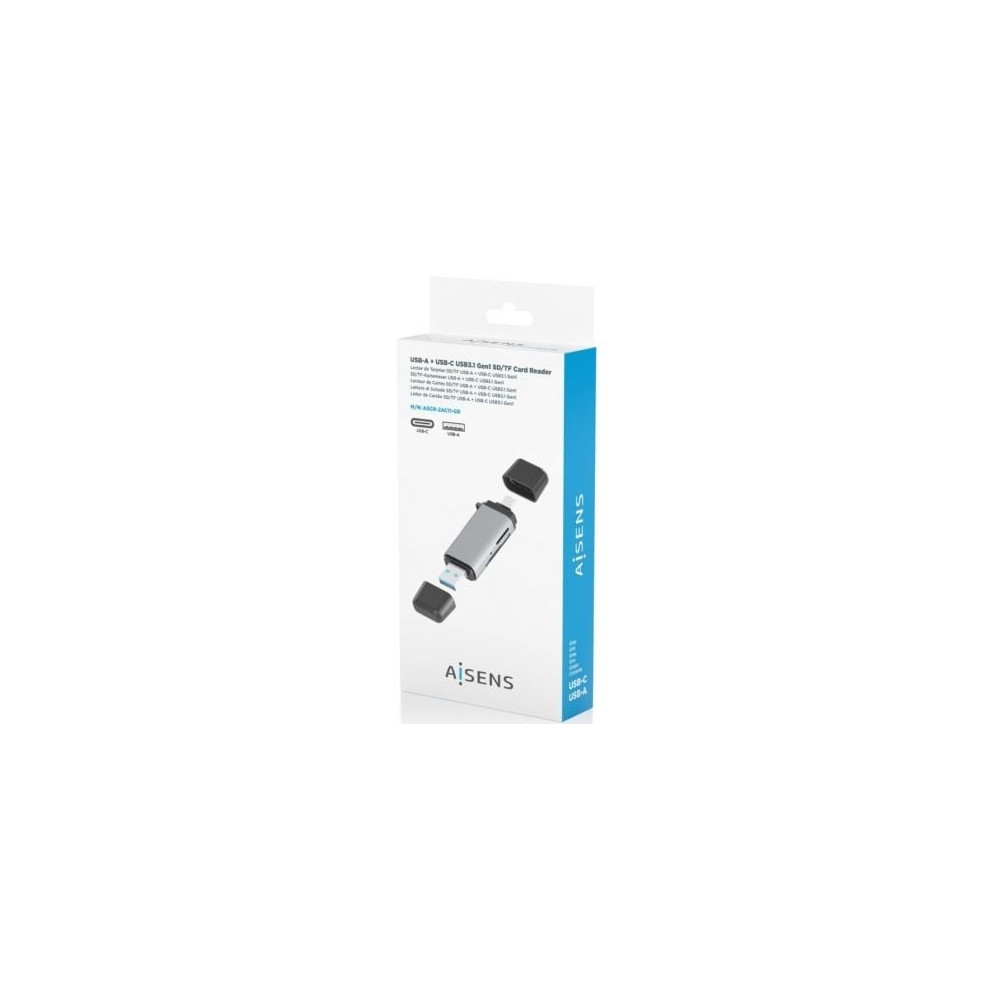 Lector de Tarjetas Externo Aisens ASCR-2AC11-GR/ USB 3.1