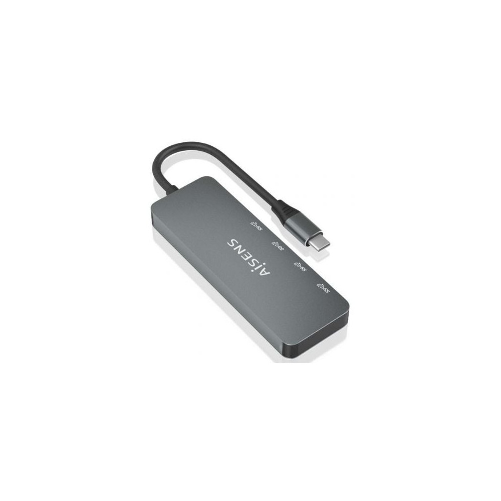 Hub USB Tipo-C Aisens A109-0695/ 4xUSB Tipo-C/ Gris
