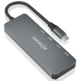 Hub USB Tipo-C Aisens A109-0695/ 4xUSB Tipo-C/ Gris