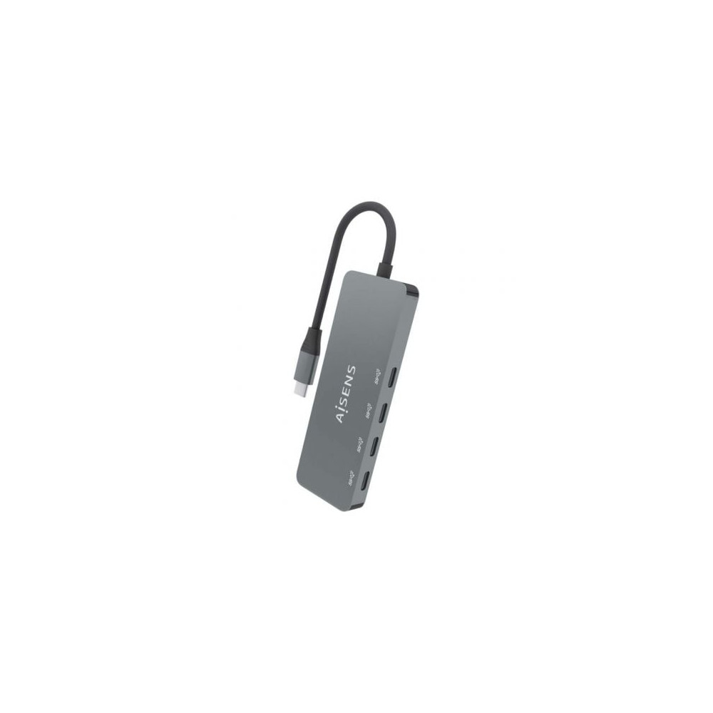 Hub USB Tipo-C Aisens A109-0695/ 4xUSB Tipo-C/ Gris