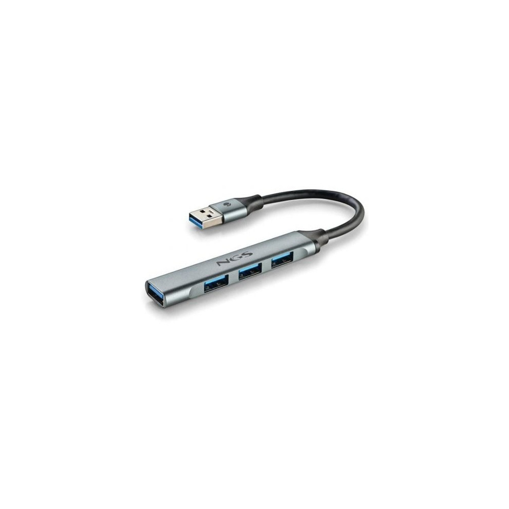 Hub USB NGS IHUB4 Micro/ 4xUSB/ Gris