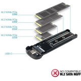 Caja Externa para Disco SSD M.2 NVMe TooQ TQE-2201BL/ USB 3.1 Gen1/ Sin tornillos