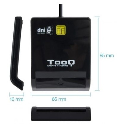 Lector de DNI TooQ TQR-210B/ USB 2.0/ Negro