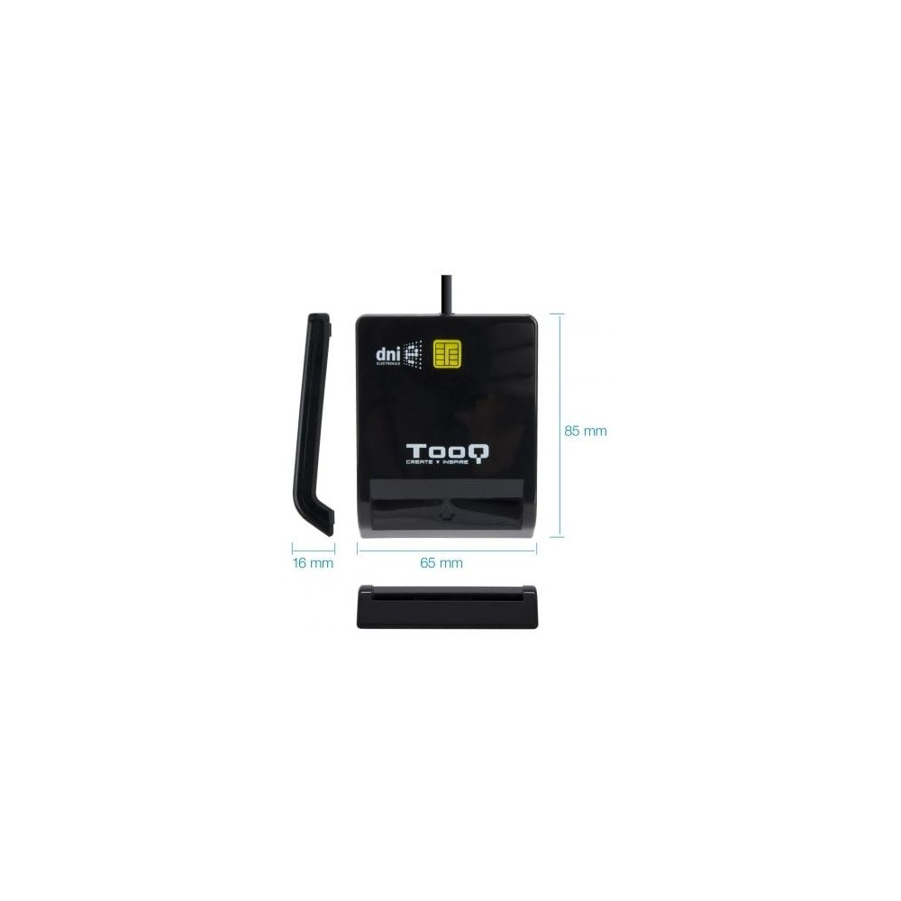 Lector de DNI TooQ TQR-210B/ USB 2.0/ Negro