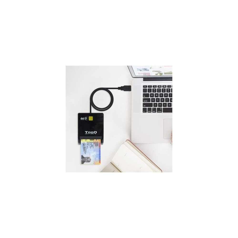 Lector de DNI TooQ TQR-210B/ USB 2.0/ Negro