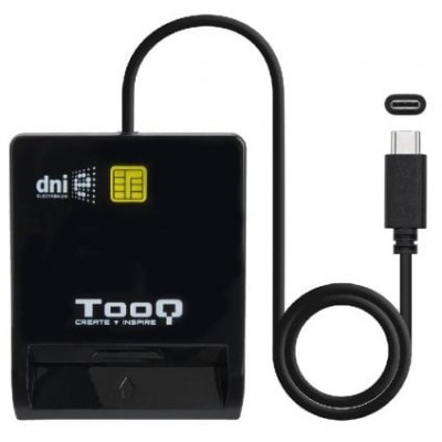 Lector de DNI TooQ TQR-211B/ USB Tipo-C/ Negro