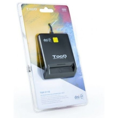 Lector de DNI TooQ TQR-211B/ USB Tipo-C/ Negro