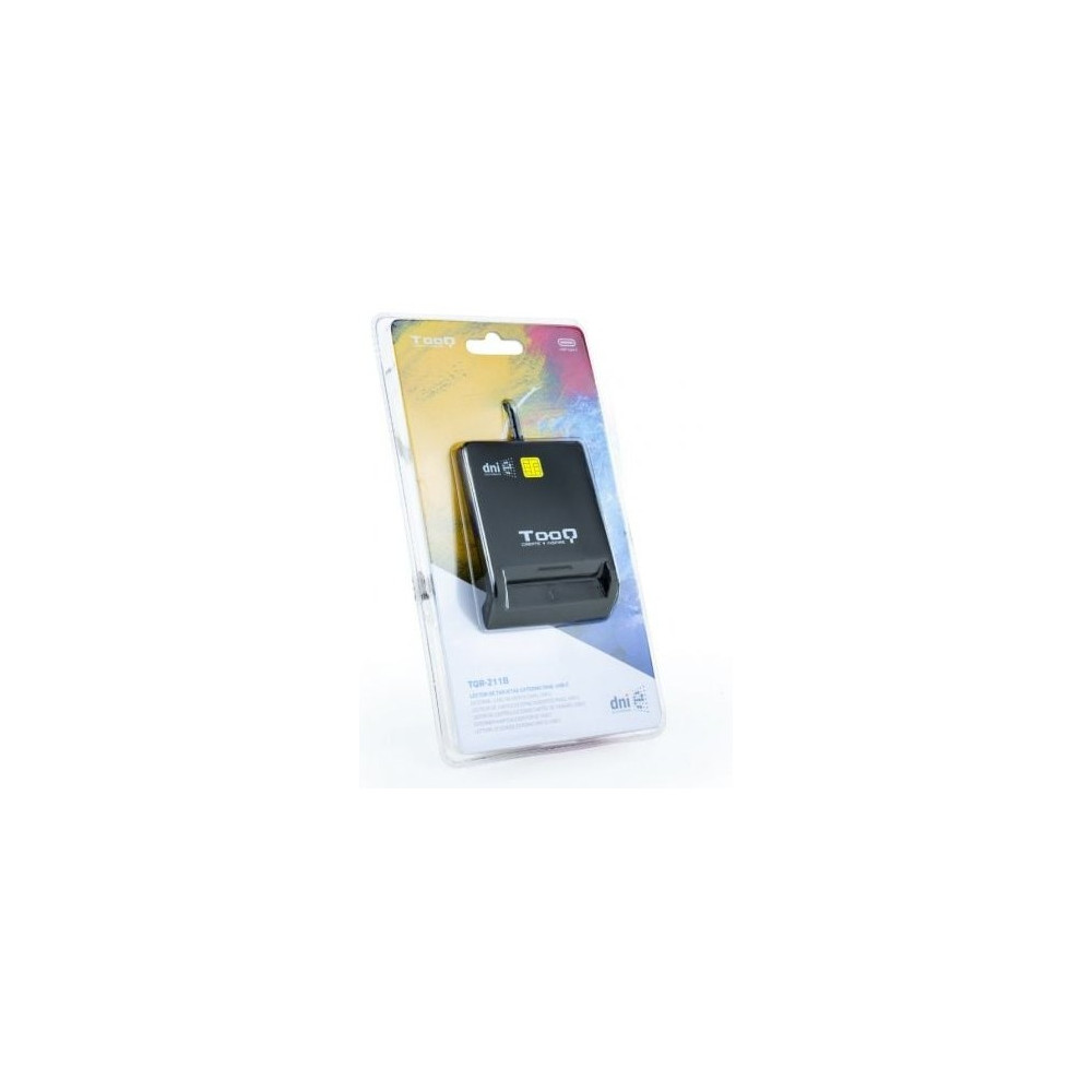 Lector de DNI TooQ TQR-211B/ USB Tipo-C/ Negro