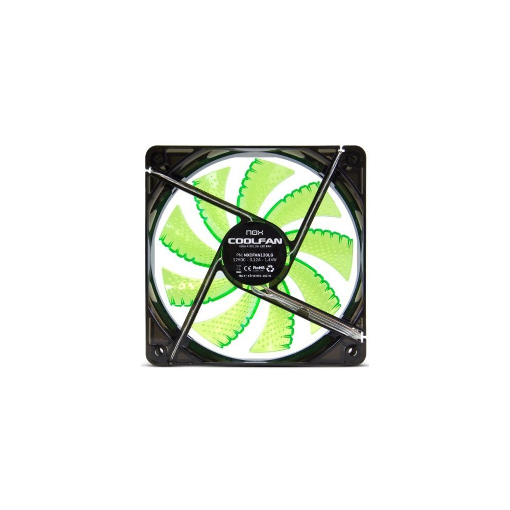Ventilador Nox Coolfan 120 LED/ 12cm/ Verde