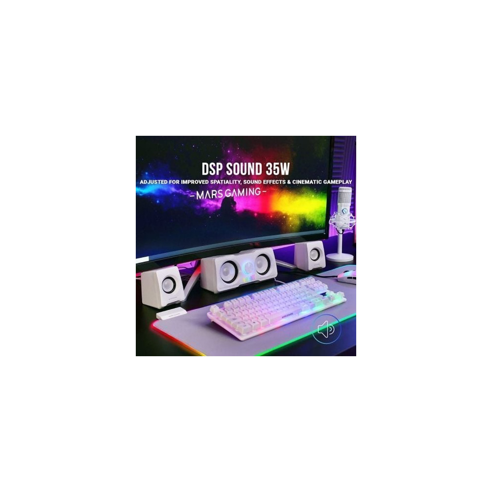 Altavoces Mars Gaming MS22W/ 35W/ 2.2/ Blancos