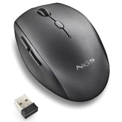 Ratón Inalámbrico NGS Bee Black/ Hasta 1600 DPI