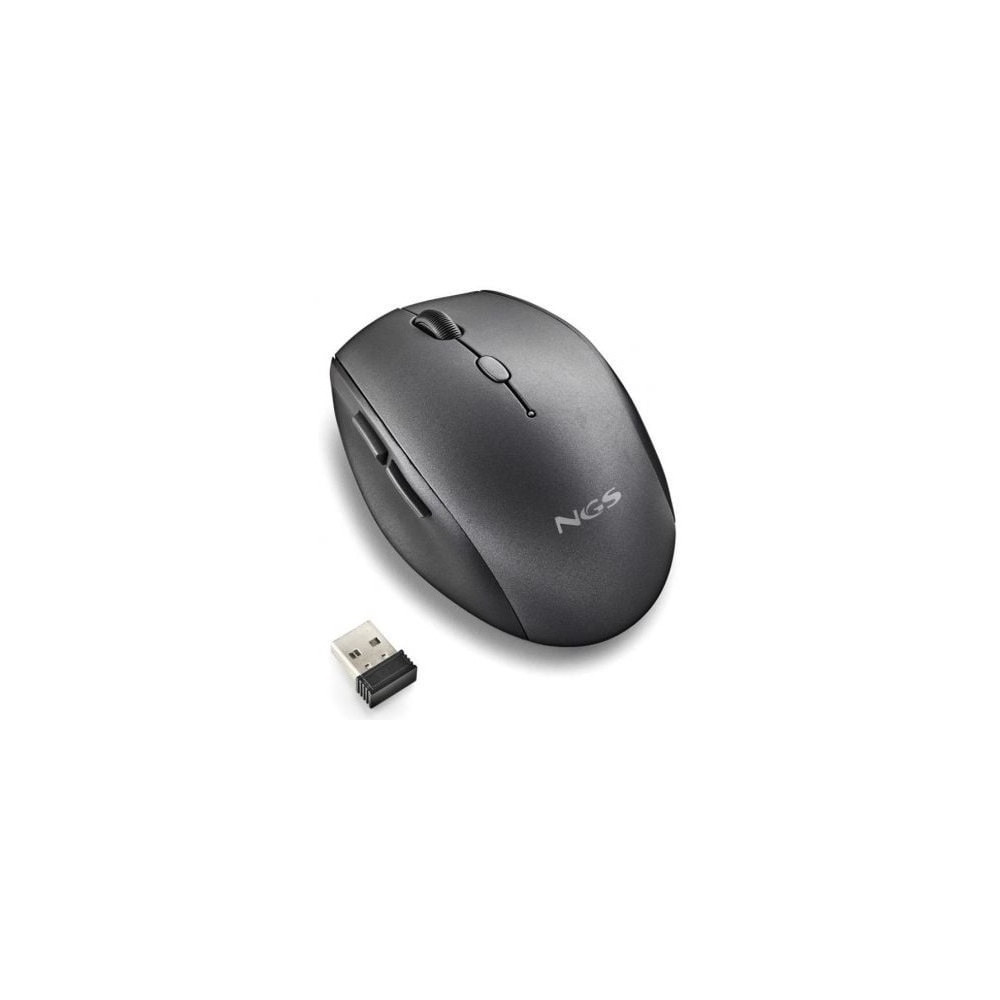 Ratón Inalámbrico NGS Bee Black/ Hasta 1600 DPI