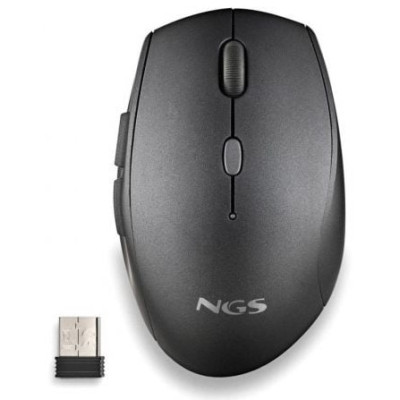 Ratón Inalámbrico NGS Bee Black/ Hasta 1600 DPI