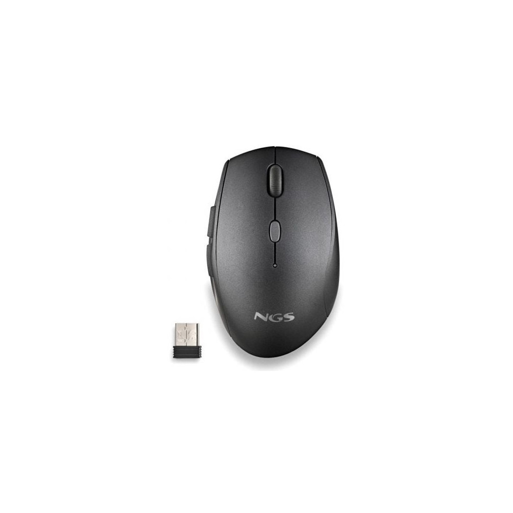 Ratón Inalámbrico NGS Bee Black/ Hasta 1600 DPI