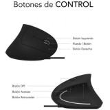 Ratón Vertical Subblim Glide Vertical Ergo Wired/ Hasta 1600 DPI/ Negro