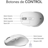 Ratón Ergonómico Inalámbrico Subblim Comfort Ergo Dual Battery/ Batería recargable/ Hasta 2400 DPI/ Blanco