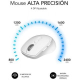 Ratón Ergonómico Inalámbrico Subblim Comfort Ergo Dual Battery/ Batería recargable/ Hasta 2400 DPI/ Blanco